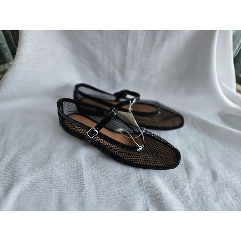 A New Day Issa Mesh Mary Jane Flats -Jet Black - Womens size 11 - NEW - Picture 3 of 5